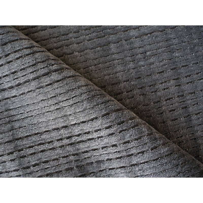 Cabrini Modern Handmade Silky Nylon in Gray Area Rug