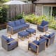 Option Brown Wicker / Blue Cusion