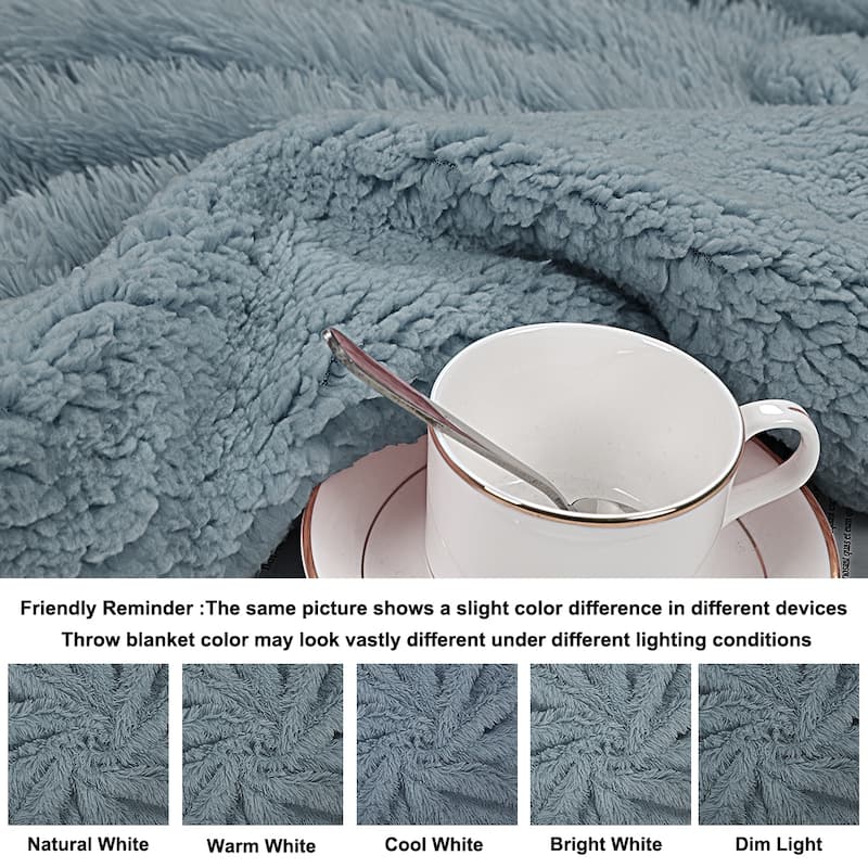 Faux Fur Plush Blanket Throw Blanket for Couch,