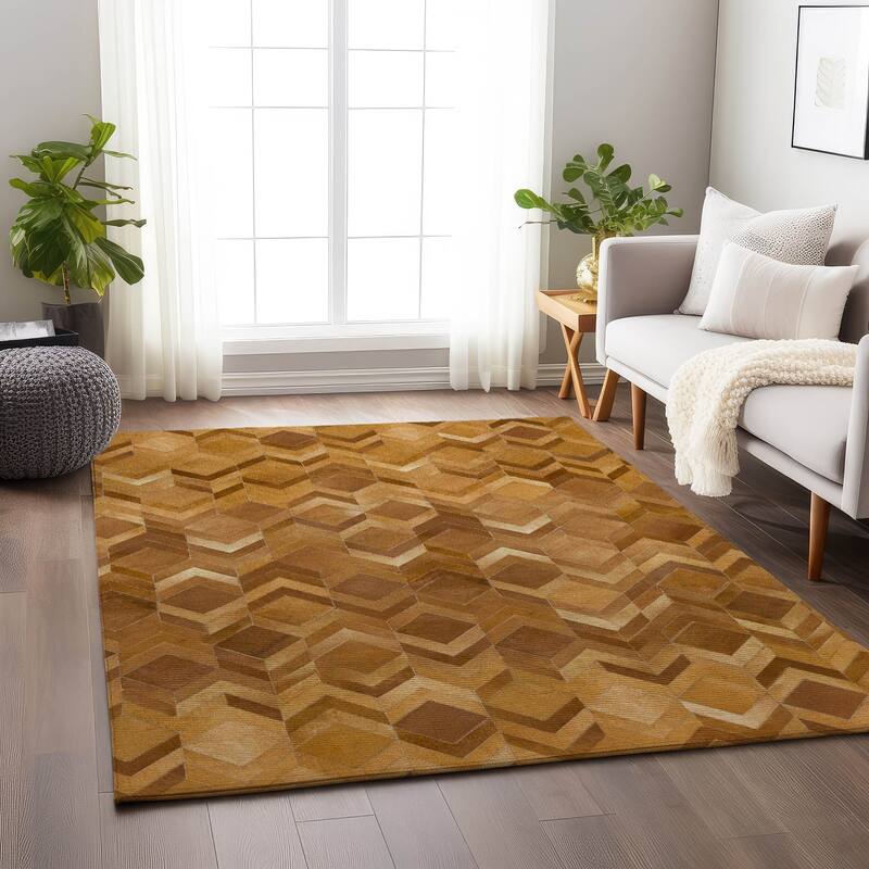 Premium Washable Super Soft Chevron Patchwork Mayfield Rug - Brown - 2' 6" x 3' 10" - Rectangle