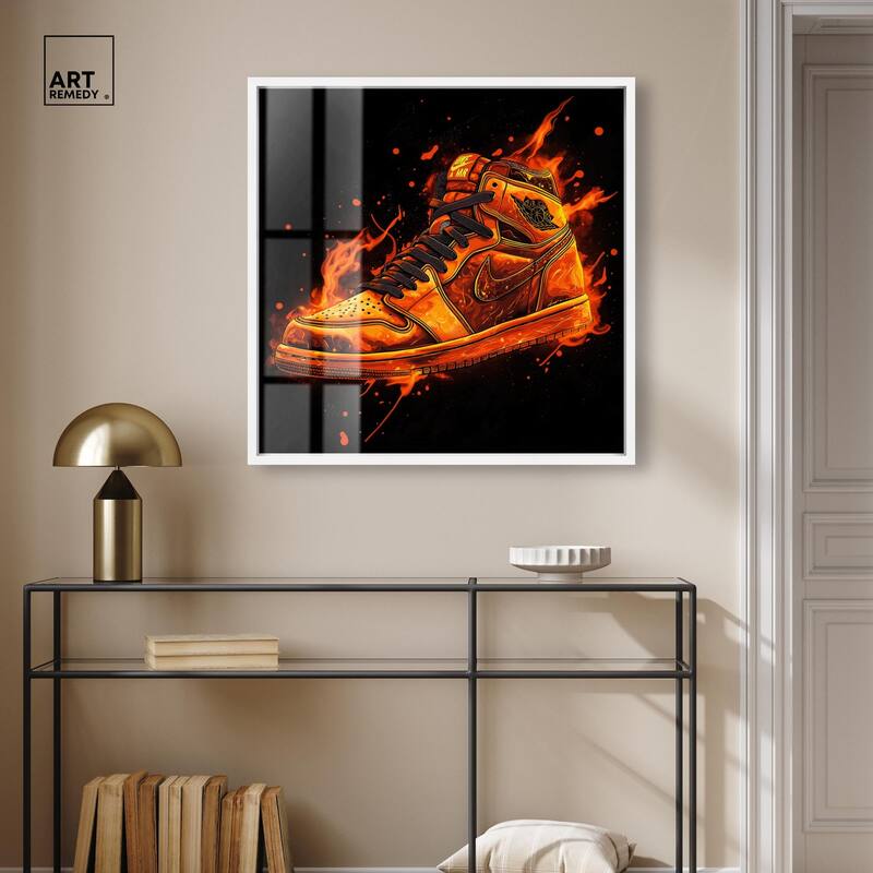 Jumpman on Fire I Shadowbox by Art Remedy