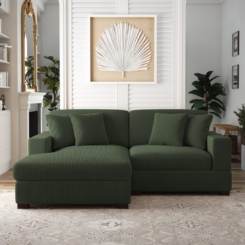 Corduroy Modular Couch Sectional Chaise Lounge Sofa