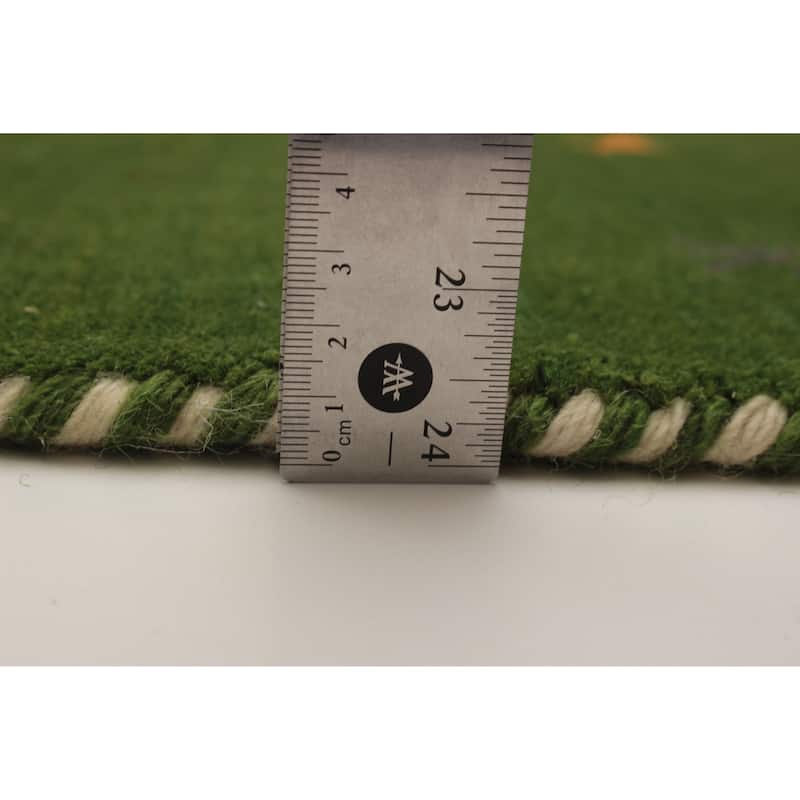 Kashkuli Gabbeh Green Rug 2'8" x 9'8" - 2'8 x 9'8