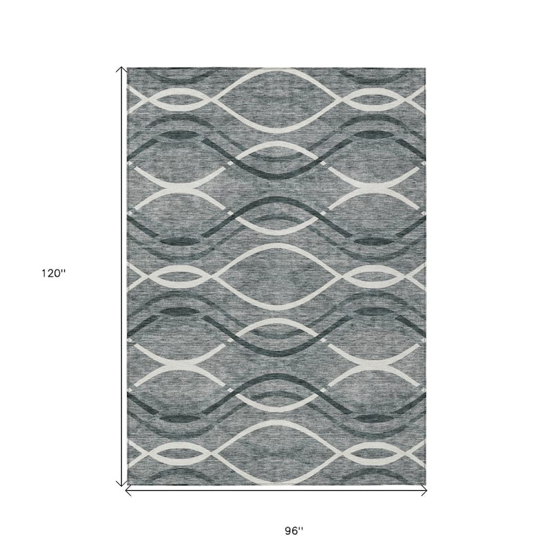 HomeRoots Abstract Transitional Rectangle Outdoor Rug