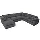 preview thumbnail 23 of 33, Oversized Modular Sectional Sofa with Ottoman,L Shaped Corner Sofa - 130" x 101" x 23.6"