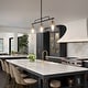 preview thumbnail 2 of 9, Modern Black Gold 3-Light Linear Glass Chandelier Kitchen Island Light for Dining Room - L33.5" x W7.1" x H11"