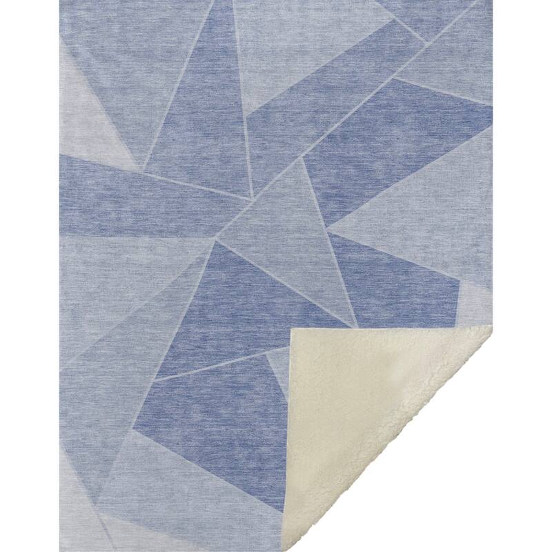 Premium Machine Washable Modern Contemporary Sherpa Throw Blanket