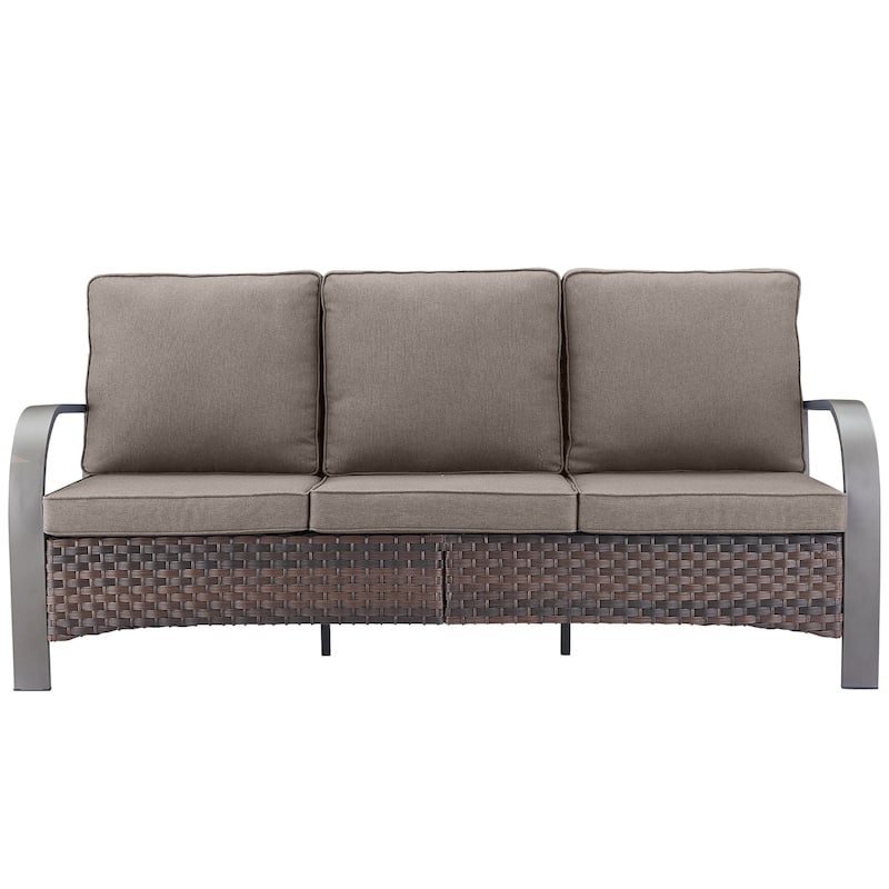 Pocassy Outdoor Furniture Sofa Swivel Chairs with Ottoman