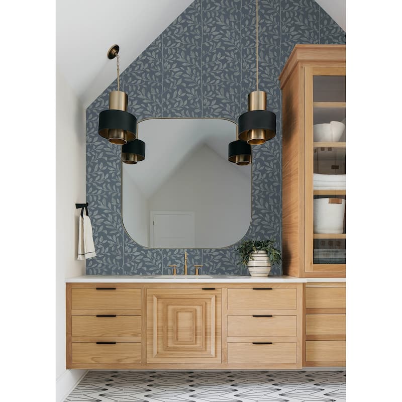 A-Street Prints Sagecrest Blue Sapling Wallpaper