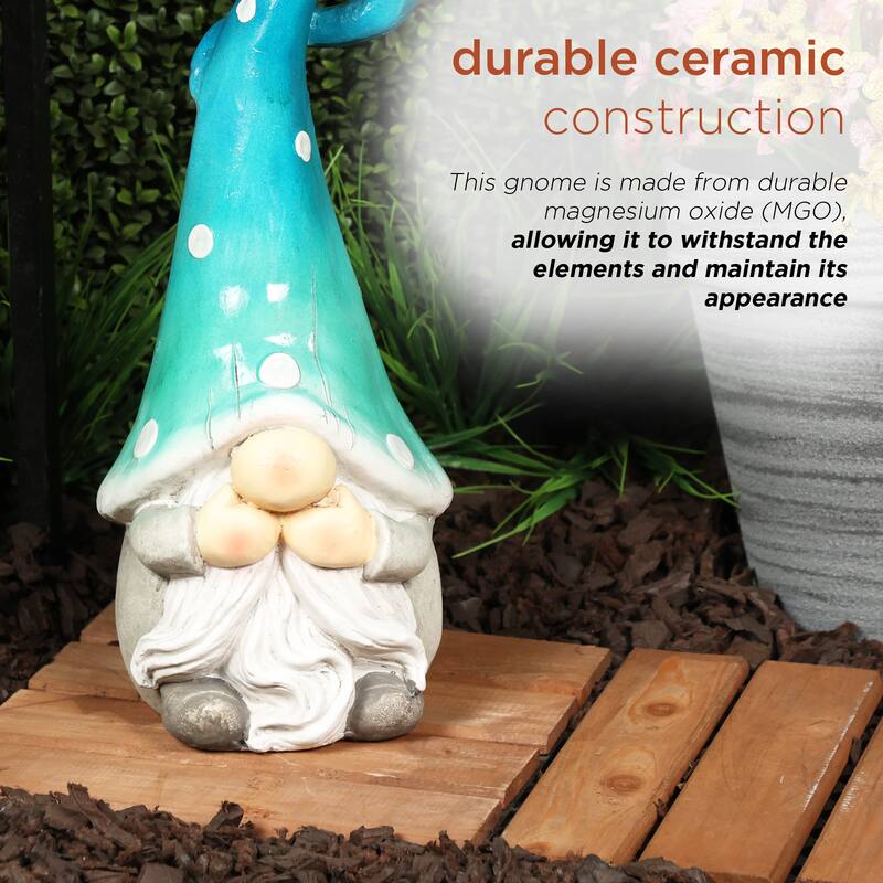 Gnome Covering Mouth with Turquoise Ombre Hat