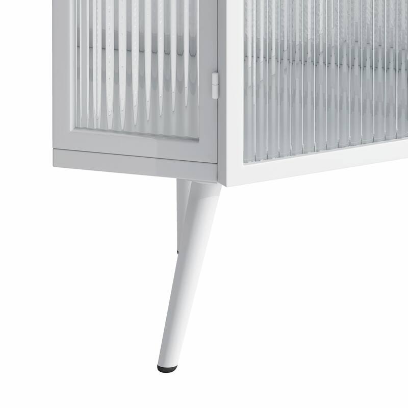 22.25" Floor Corner Cabinet with Glass Door & Adjustable Shelf