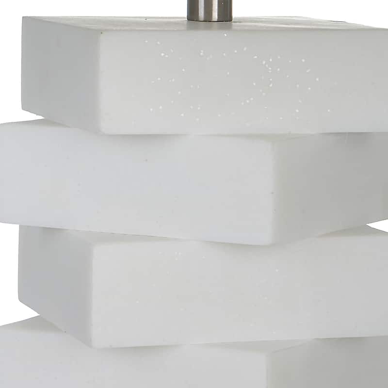 Geometric Table Lamp with Drum Shade - 23" - White