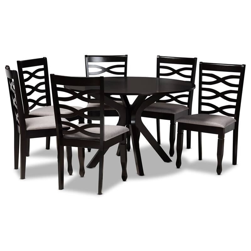 Mila Modern and Contemporary 7-Piece Dining Set - Grey