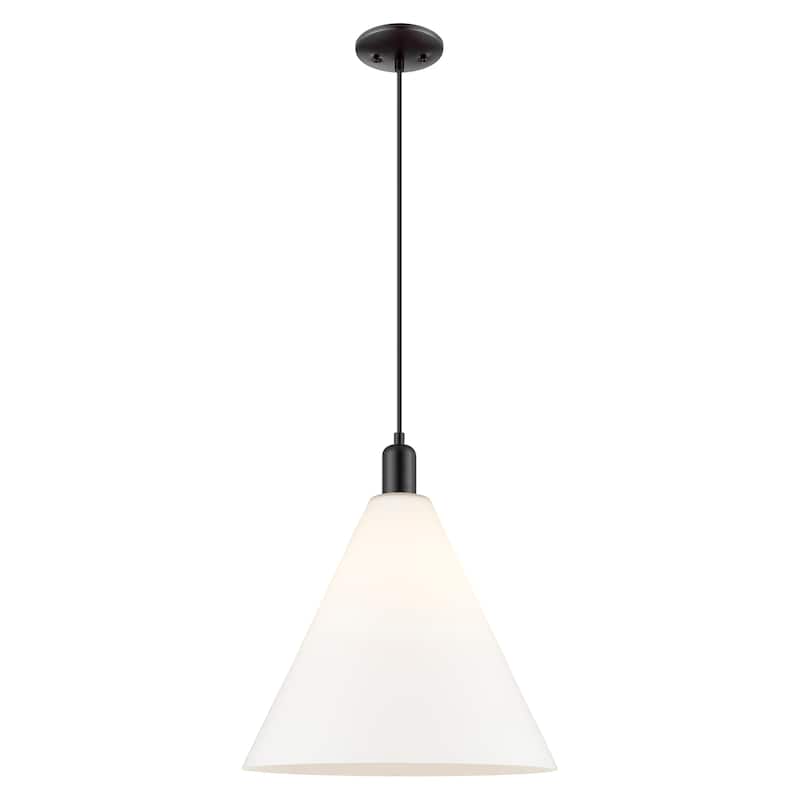 Innovations Lighting Endless Possibilities Arcadia - Berkshire Glass - 1 Light 16" Cord Hung Mini Pendant - Matte White/Matte Black