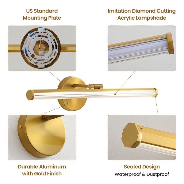 22 30 Bathroom Vanity Lighting LED Vanity Light Bathroom Light Over Mirror Gold Black Picture Light On Sale Bed Bath Beyond 37148459