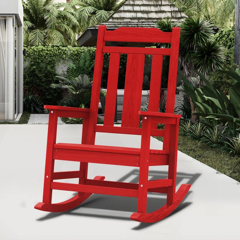 Outdoor Patio HDPE Rocking Chiar, Extra Wide Seat & Backrest