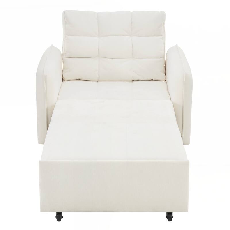 80" Extra Long Pull Out Sleeping Lounge with USB Charging, Storage Pockets and Box