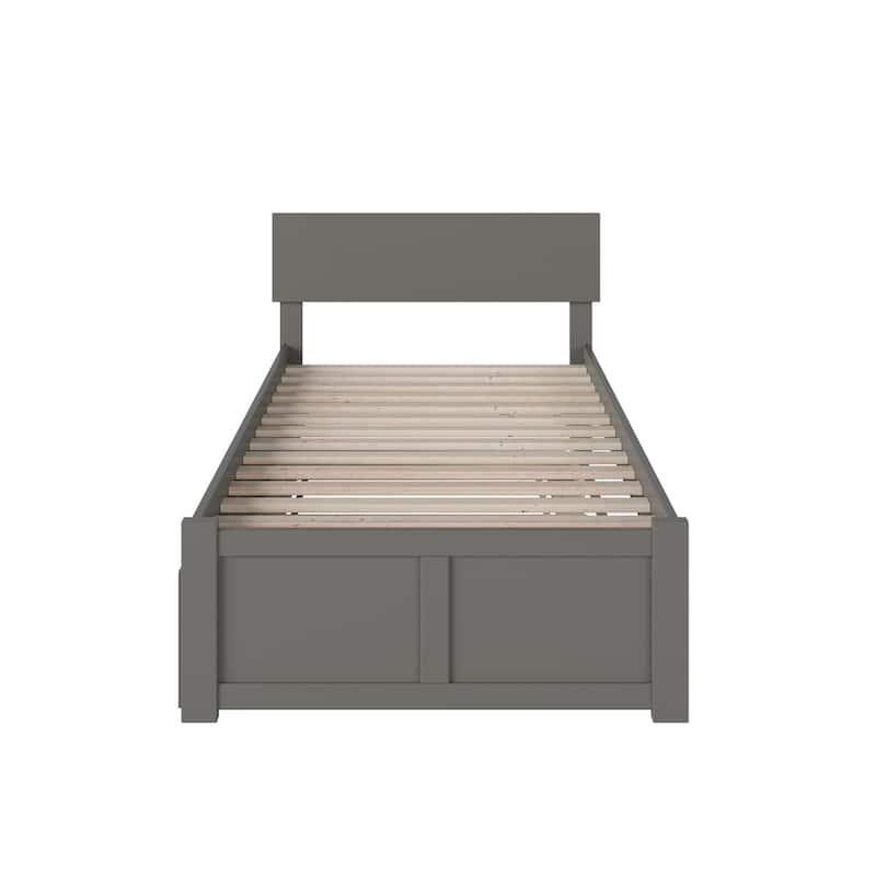 AFI Orlando Platform Bed with Footboard & Twin XL Trundle