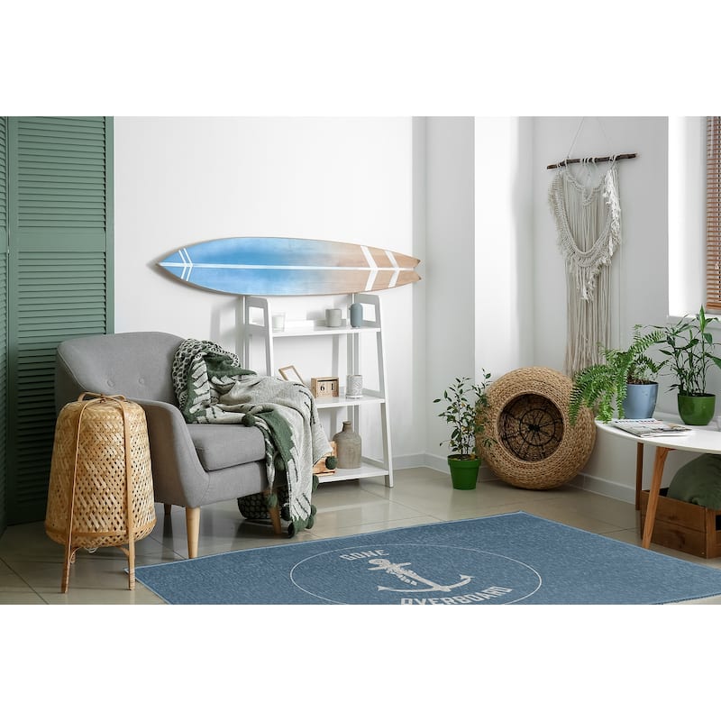 Gone Forever Overboard Nautical Chenille Rug