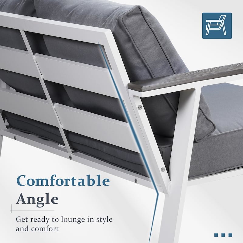 Patio Aluminum Loveseat with Cushions