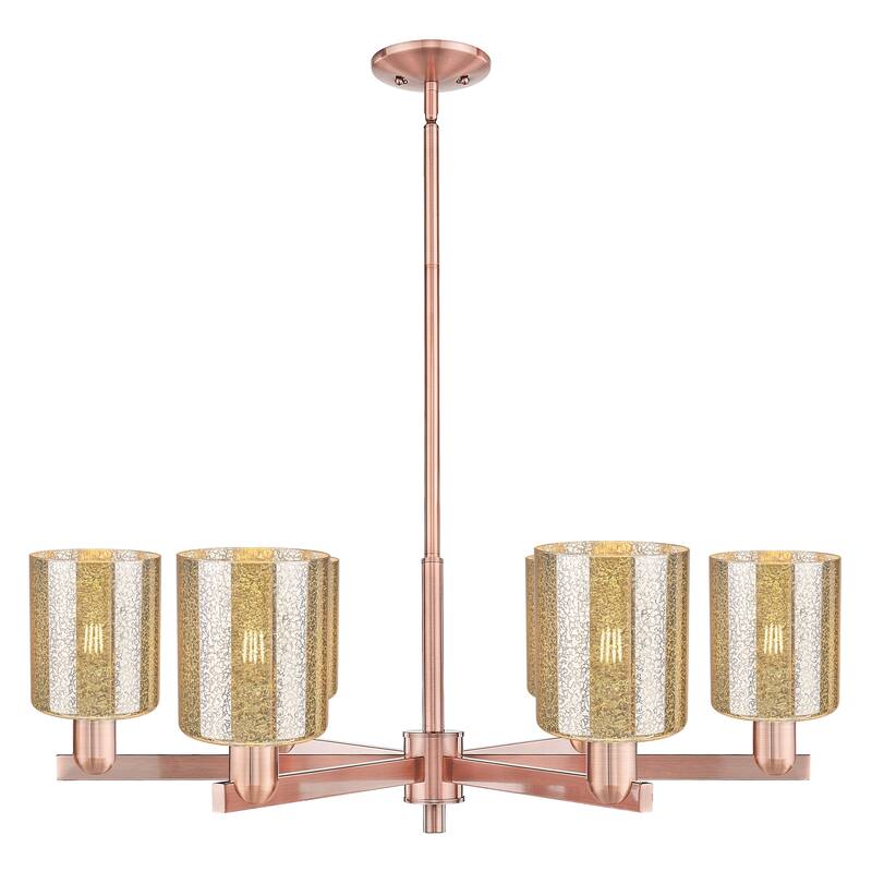 Innovations Lighting Endless Possibilities Arcadia - Cobbleskill - 6 Light 35" Stem Hung Chandelier - Mercury/Antique Copper