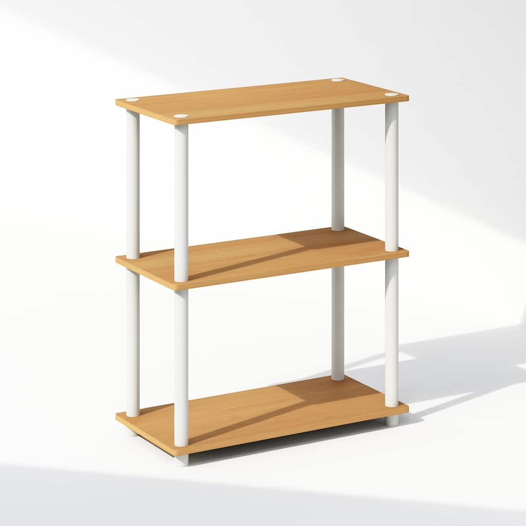 23.6 in. Tall Beech Wood 3-Shelf Bookcase