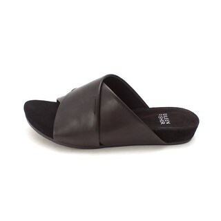 Eileen Fisher Womens Hippie Leather Open Toe Casual Slide Black Size 55 Eileen Fisher Womens Hippie Leather Open Toe Casual Slide Black Size 55