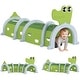 preview thumbnail 2 of 7, Qaba Kids Play Tunnel, Toddler Tunnel for Kids to Crawl , Crocodile Design Tunnel for Indoor or Outdoor Playground, Green