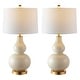 preview thumbnail 18 of 16, SAFAVIEH Lighting Karlen Gourd Table Lamp (Set of 2) - 15x15x28.5