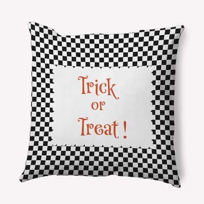 Halloween Trick or Treat Checks Accent Pillow