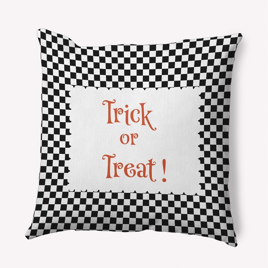 Halloween Trick or Treat Checks Accent Pillow