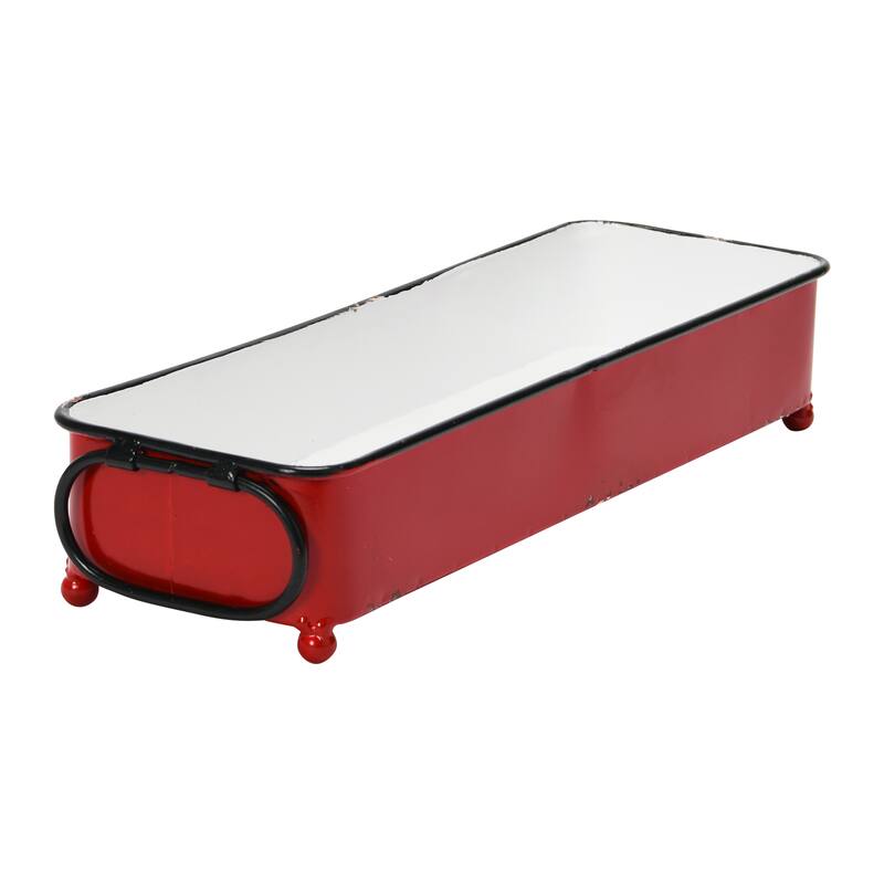 Decorative Metal Tray with 2 Handles