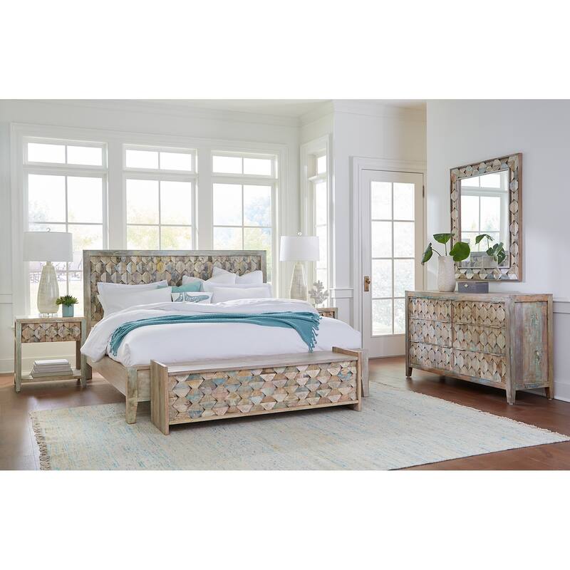 Cordoba Vintage Teal Reclaimed Teak Bench