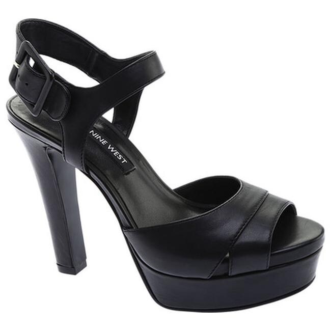 nine west black platform sandals