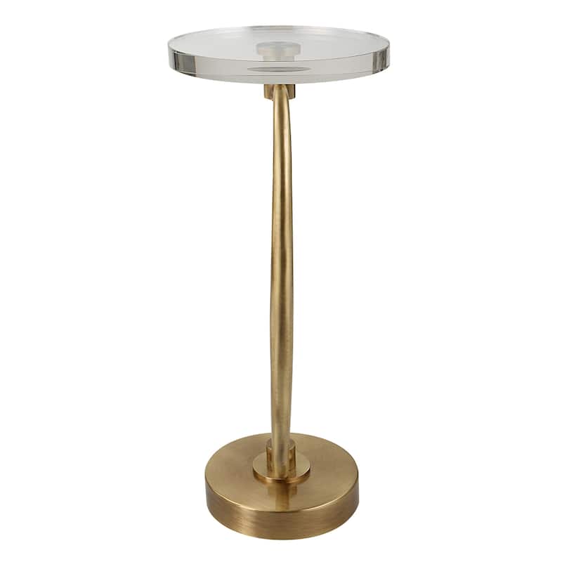 Waveney Curved Base Drink Table - 24" - Antique Bronze and Clear