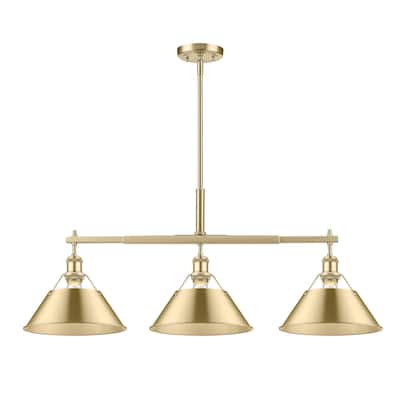Orwell 3-Light Linear Pendant in Brushed Champagne Bronze - Gold