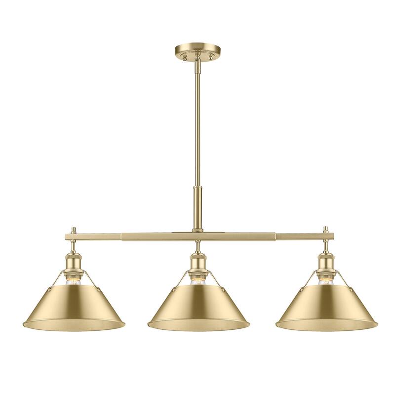 Yep by Golden Lighting Orwell 3-light Island Light in Brushed Champagne Brass - Gold