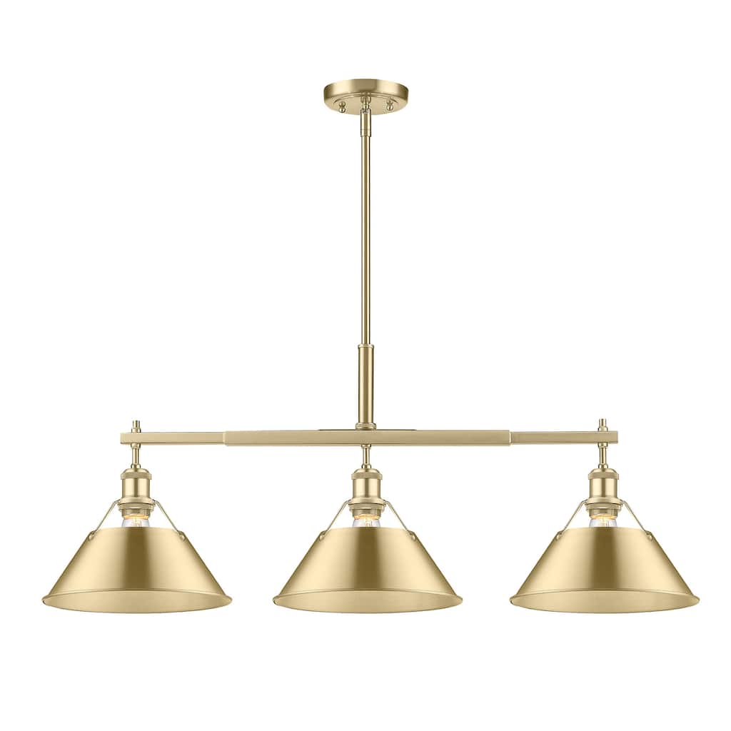 Yep by Golden Lighting Orwell 3-light Island Light in Brushed Champagne Brass - Gold