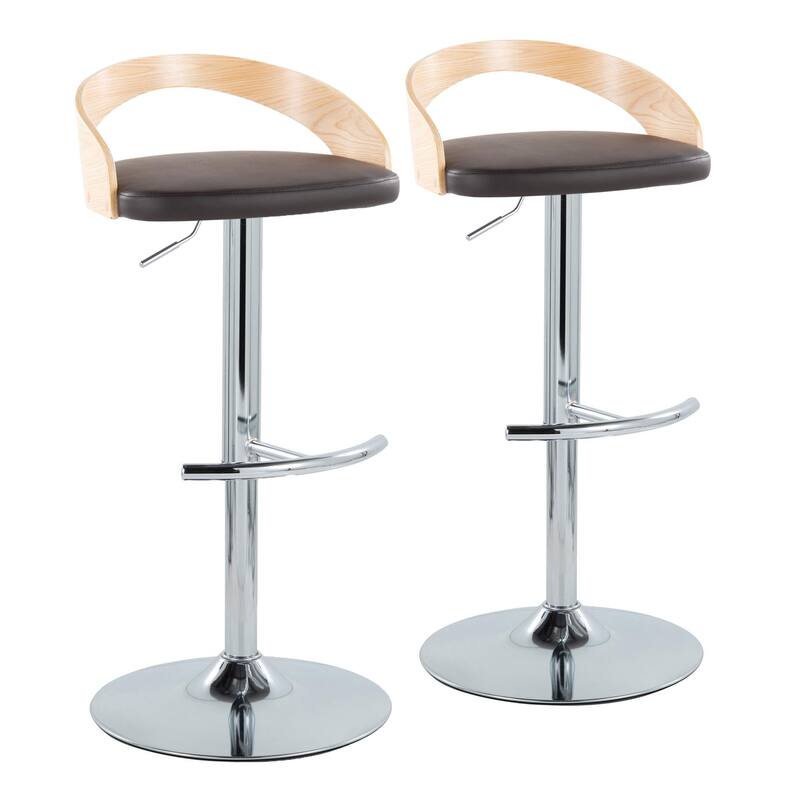Carson Carrington Stavanger Adjustable Bar Stool with Rounded T Footrest (Set of 2)