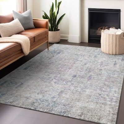 Machine Washable Indoor/ Outdoor Vintage Traditional Chantille Rug
