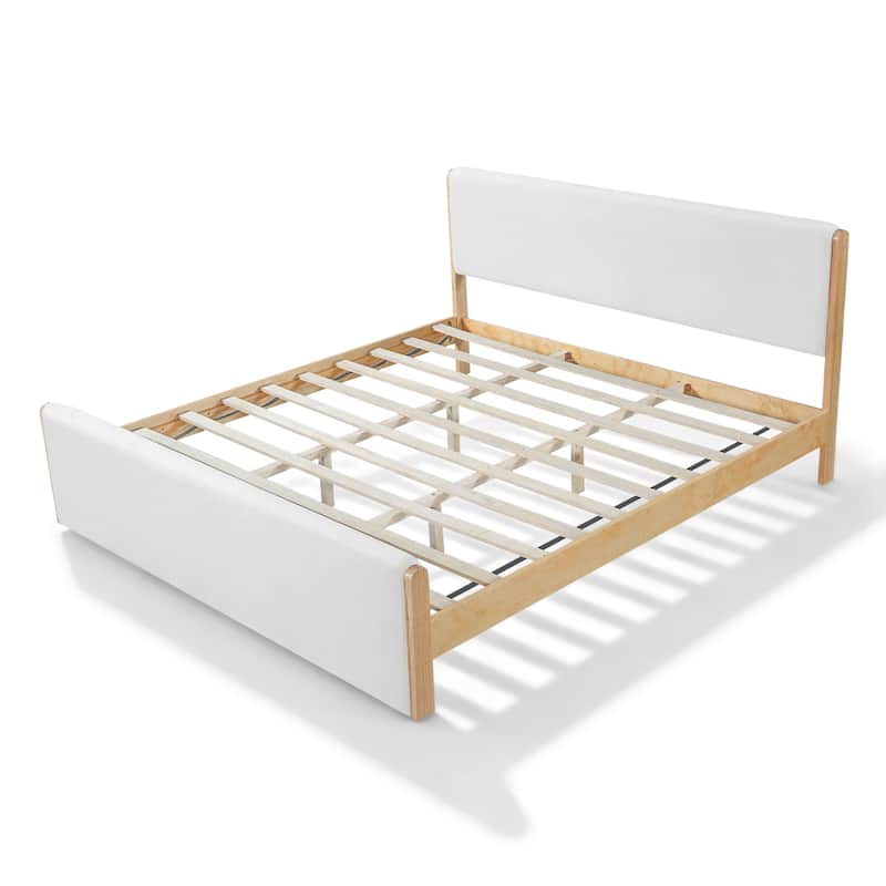 Christopher Knight Home - Mapleton Contemporary Wood Upholstered Panel Bed with Padded Headboard and Footboard