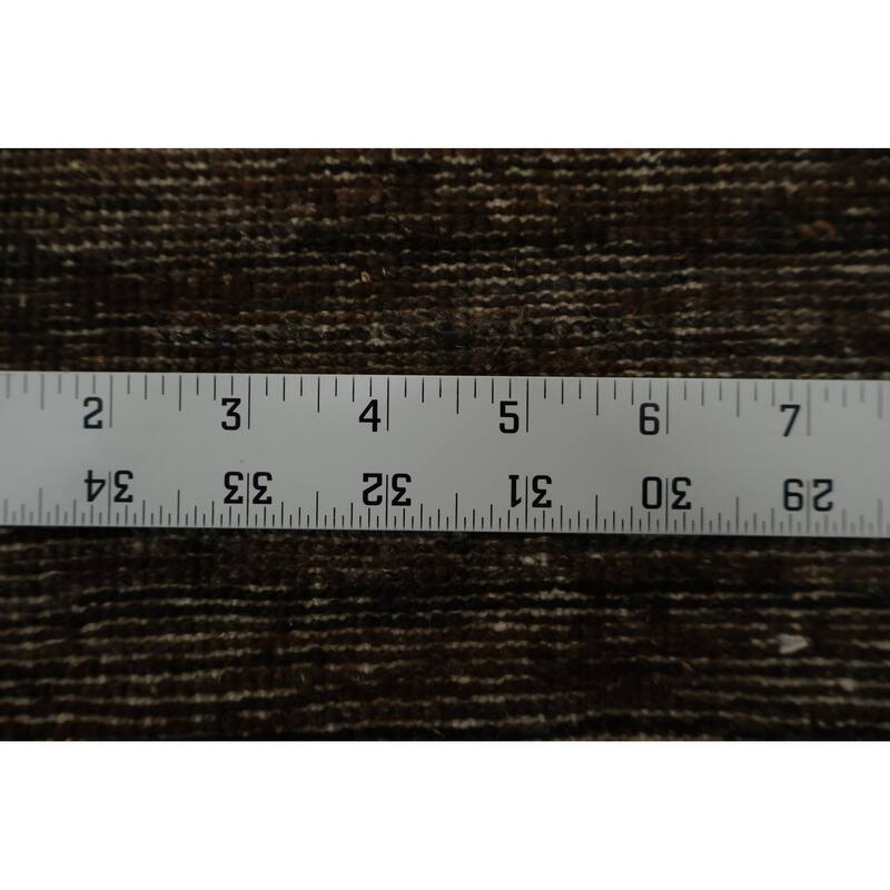 Hand Knotted Oriental 100% Wool Carpet Modern Geometric Brown Gabbeh Area Rug - 10' 9'' X 8' 2''