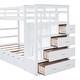 preview thumbnail 18 of 17, Cabin Design Twin Over Twin Bunk Bed,Solid Wood Bed with Trundle,Storage Staircase with 4 Drawers