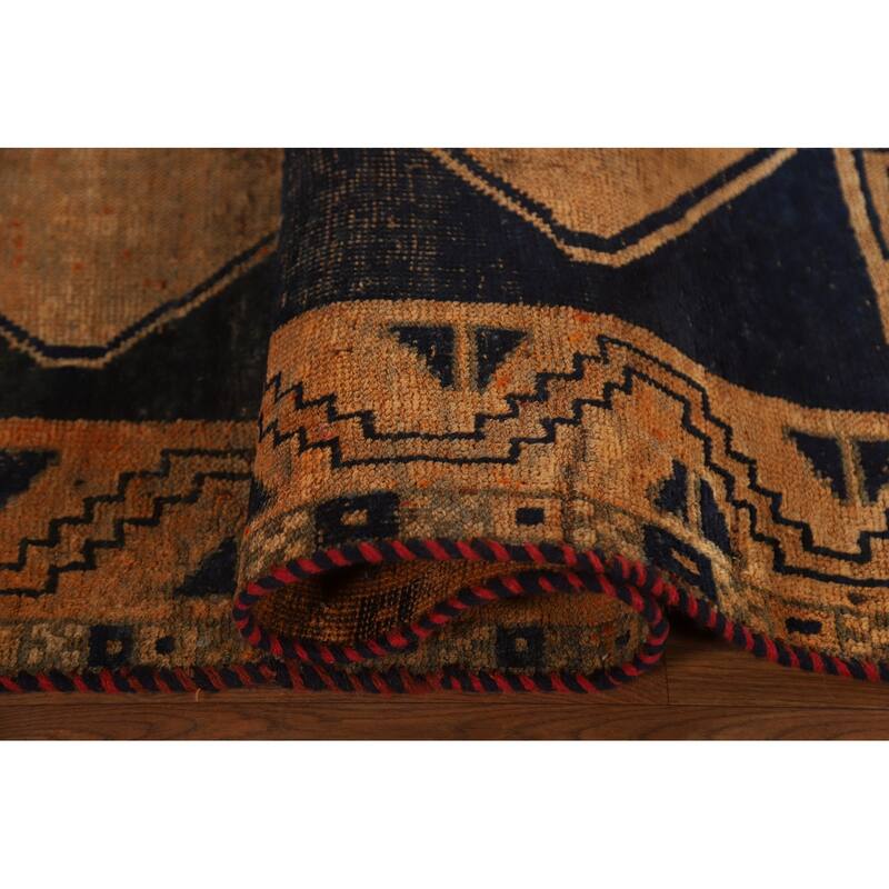 Geometric Lori Persian Antique Area Rug Handmade Wool Carpet - 4'3"x 7'0"