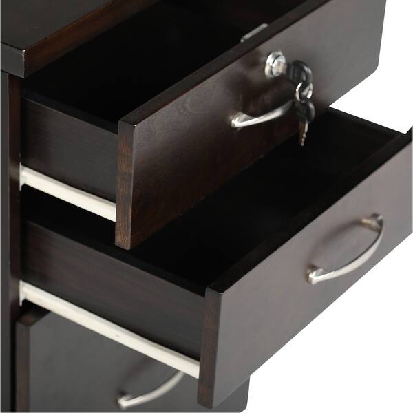 Shop Offex Newel Mobile 3 Drawer Wood Filing Cabinet With Lock