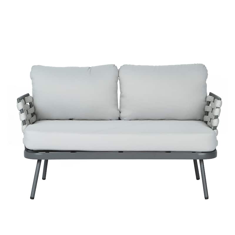 Steel Loveseat and Table