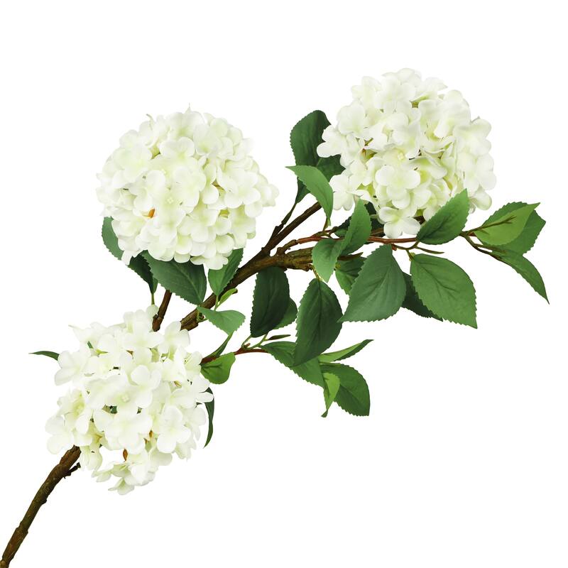Set of 2 Deluxe Cream White Artificial Hydrangea Flower Stem Spray Branch 38in - 38" L x 10" W x 8" DP