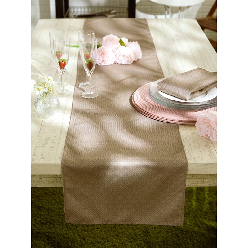DII Stone Tonal Lattice Print Outdoor Table Runner