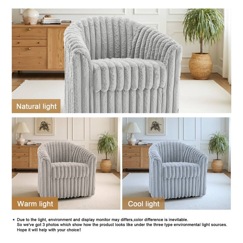 Modern Cotton Flannel Swivel Accent Chair Plush Barral Chair