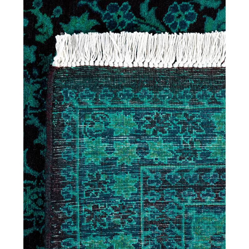 Overdyed One-of-a-Kind Hand-Knotted Area Rug - Green - 3' 1" x 5' 2"